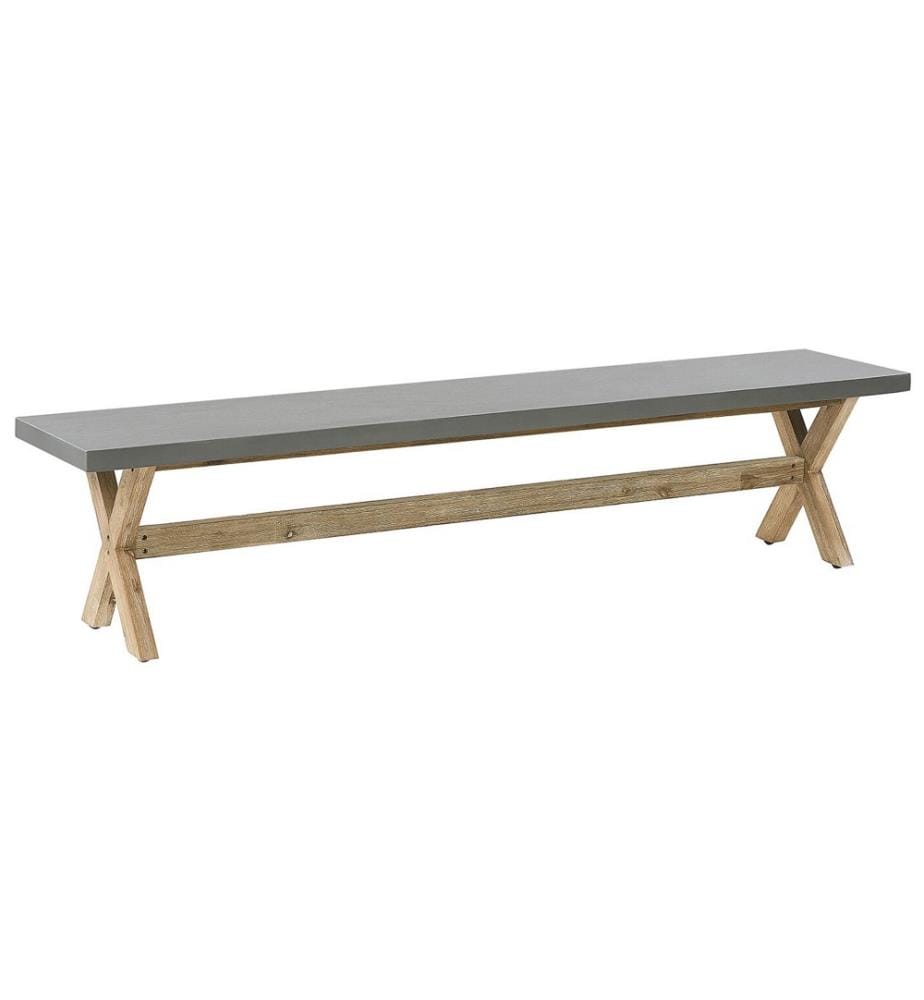 Set da pranzo da giardino con panche 6 posti OLBIA Cemento Grigio