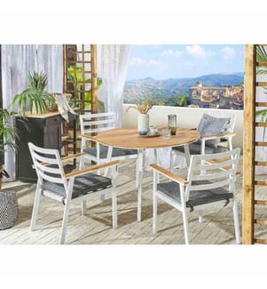 Gartenmöbel Set 4-Sitzer CAVOLI inkl. Kissen Metall Grau