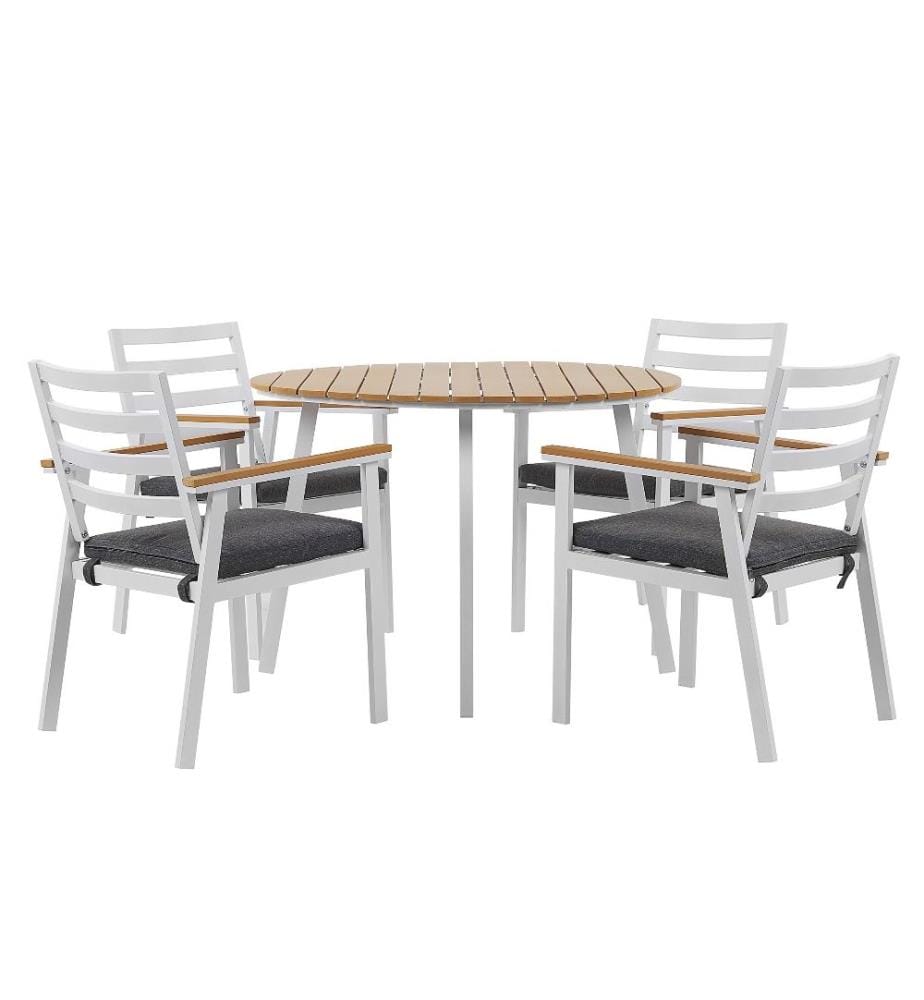 Set da pranzo da giardino 4 posti CAVOLI con cuscini Metallo Grigio