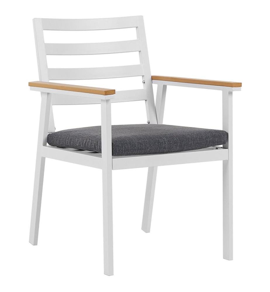 Set da pranzo da giardino 4 posti CAVOLI con cuscini Metallo Grigio