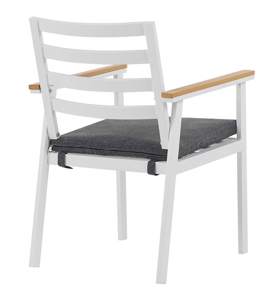 Set da pranzo da giardino 4 posti CAVOLI con cuscini Metallo Grigio