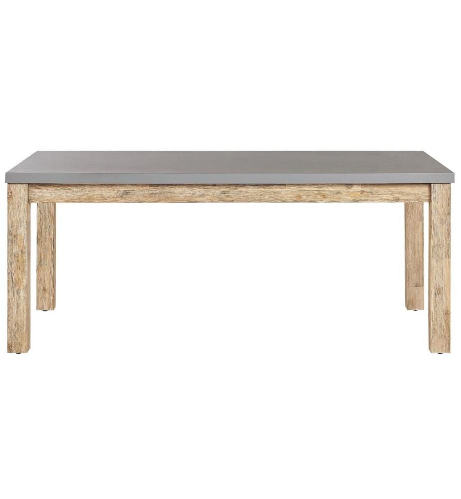 Set da pranzo da giardino con panche e sgabelli 8 posti OSTUNI Cemento Grigio
