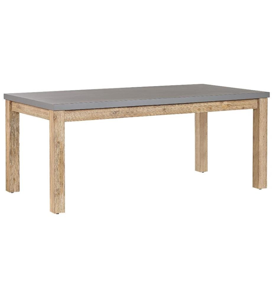 Set da pranzo da giardino con panche e sgabelli 8 posti OSTUNI Cemento Grigio