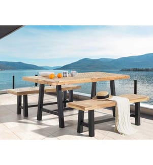 Gartenmöbel Set 6-Sitzer SCANIA Akazienholz Schwarz