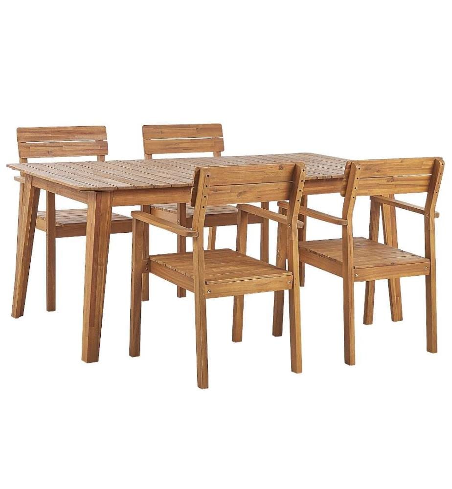 Set da pranzo da giardino 4 posti FORNELLI Legno d'acacia Marrone