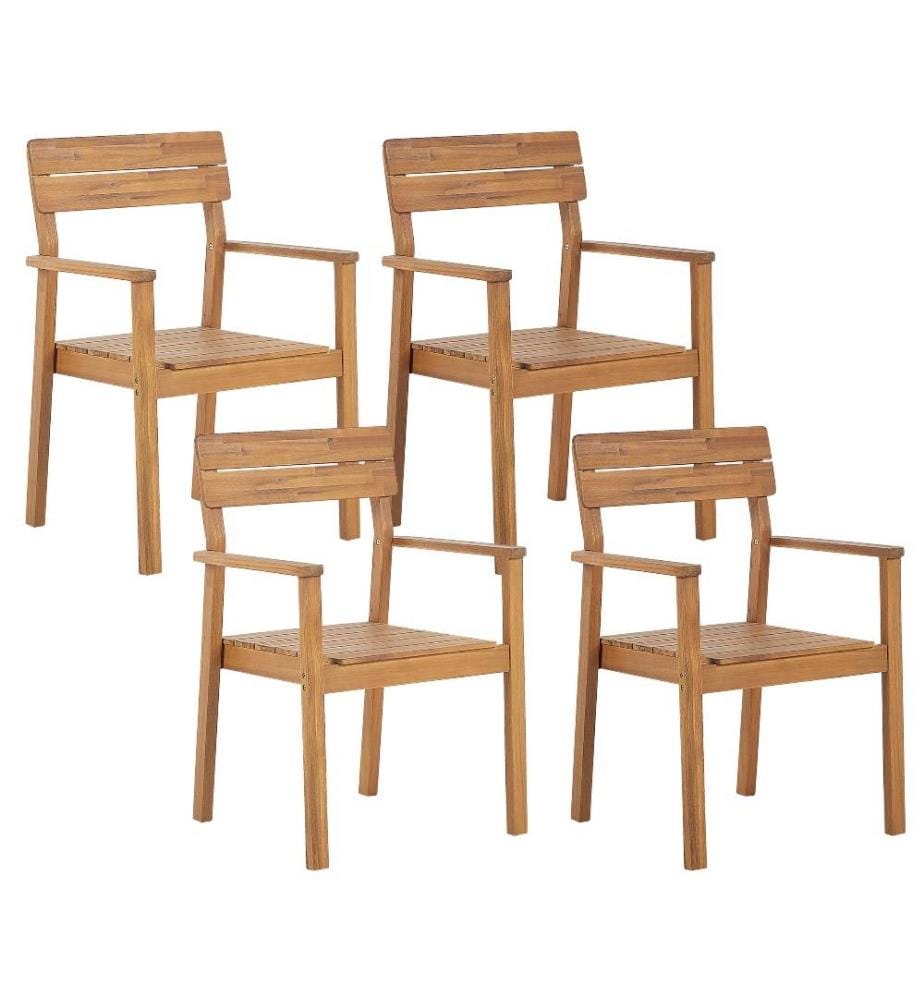 Set da pranzo da giardino 4 posti FORNELLI Legno d'acacia Marrone