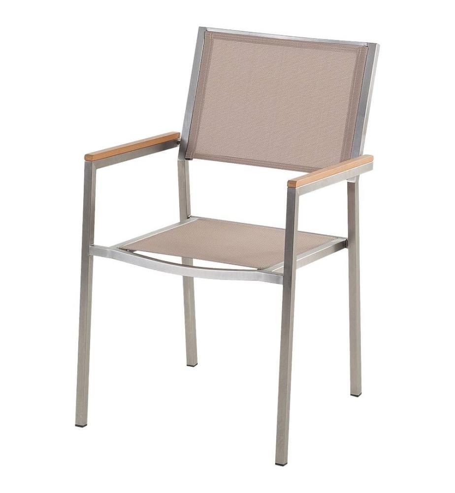 Set da pranzo da giardino 6 posti GROSSETO Granito fiammato Nero/Beige