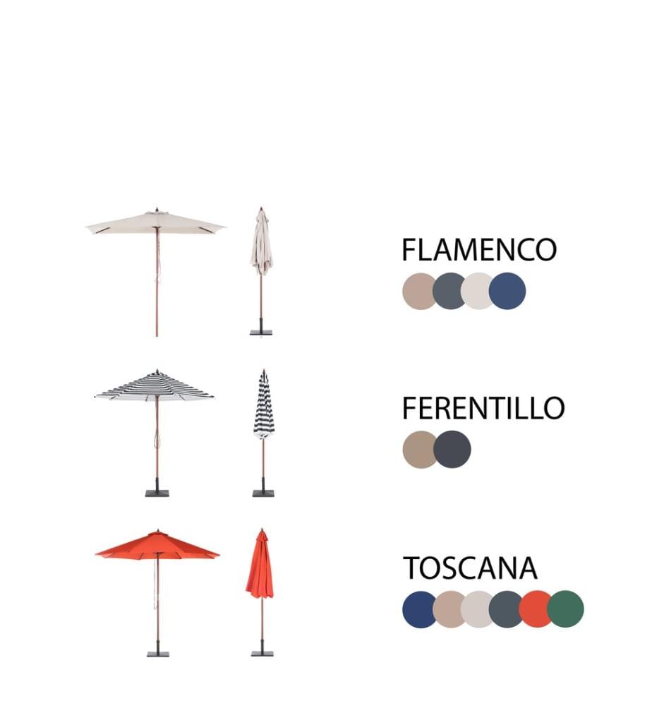 Set da pranzo da giardino 6 posti JAVA con Ombrellone (12 opzioni) Legno d'acacia Marrone chiaro