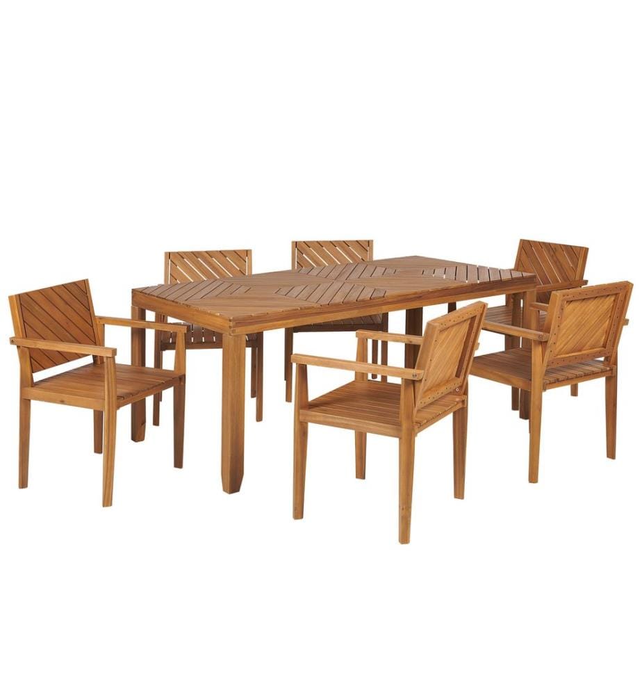 Set da pranzo da giardino 6 posti BARATTI Legno d'acacia Marrone