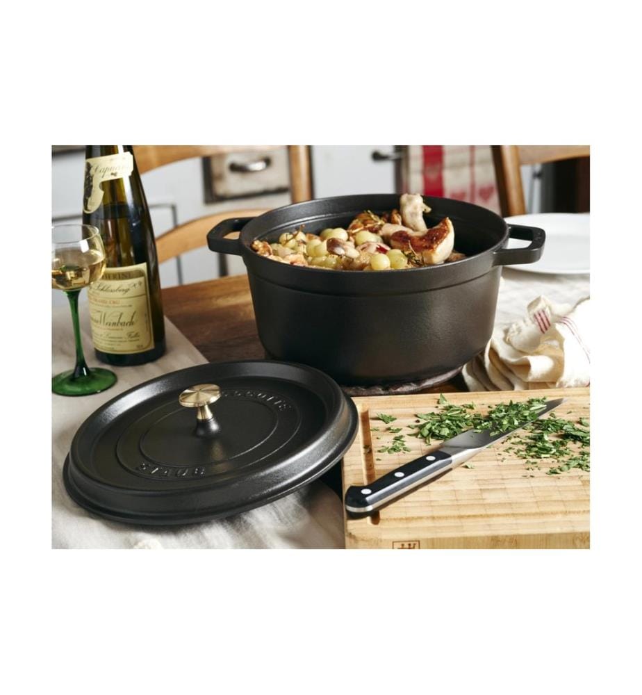 Staub - Rôtisseur Cocotte 24 cm, Noir, 3.8 l