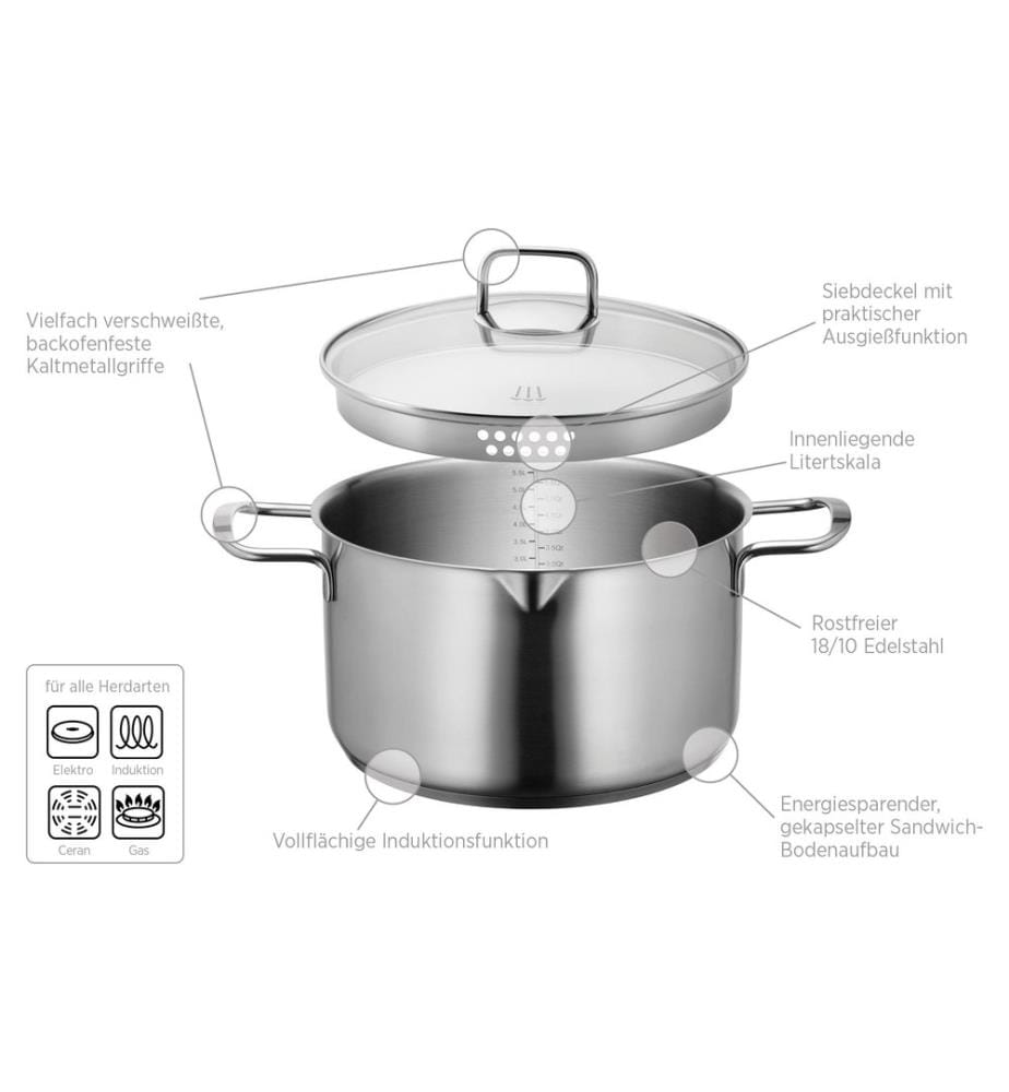 Mäser - Kochtopf SANVITO 20 cm, Silber