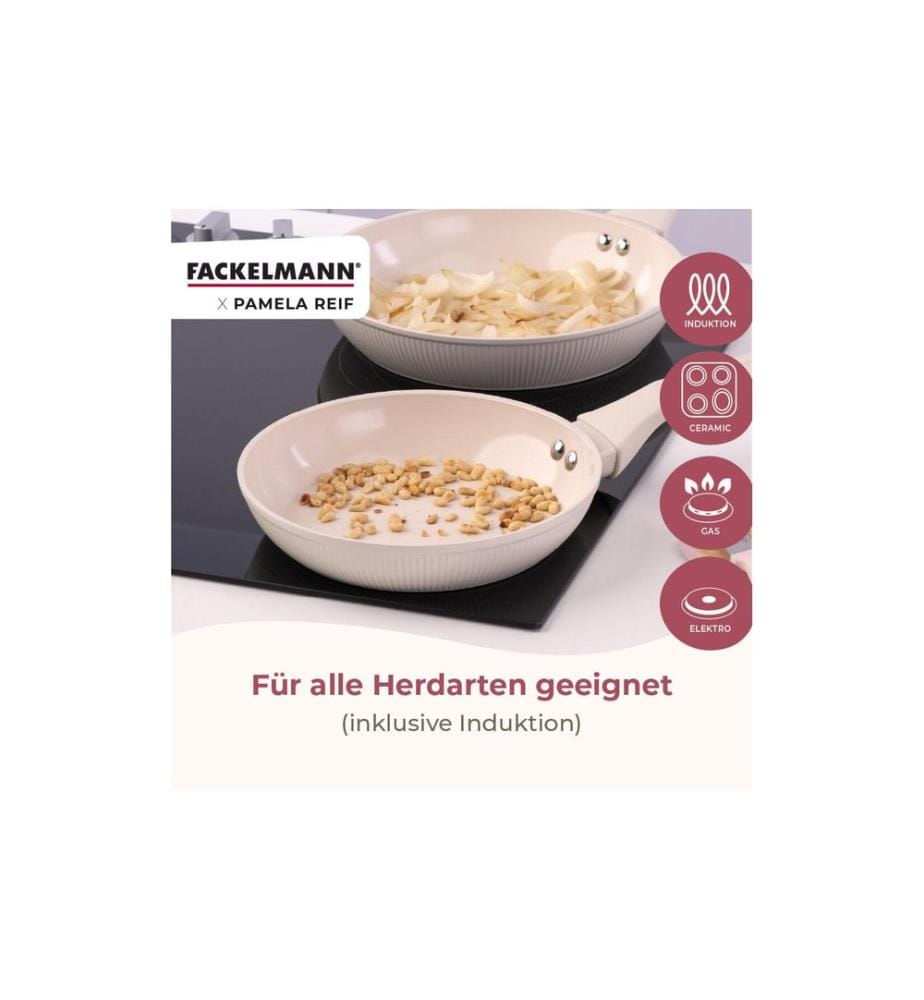 Fackelmann - Set de poêle 20 / 24 / 28 cm, Beige