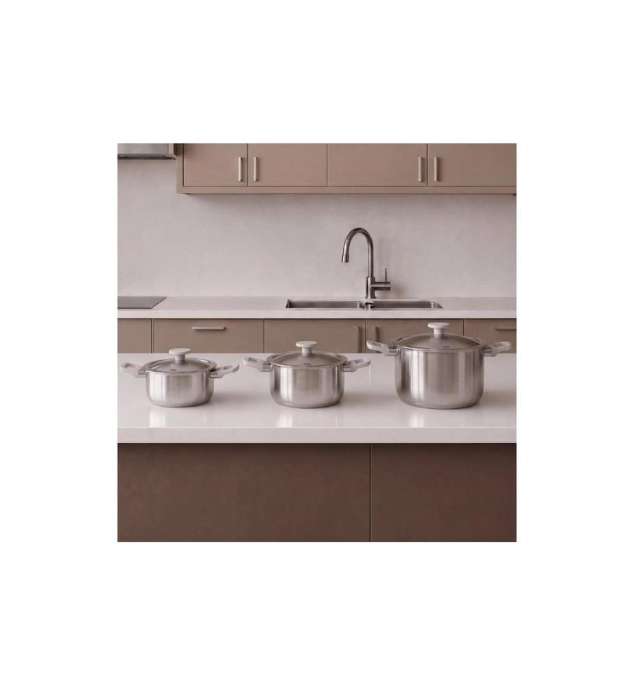 BERGHOFF - Kochtopf-Set LEO Bolt Oyster 6-tlg. 24 cm