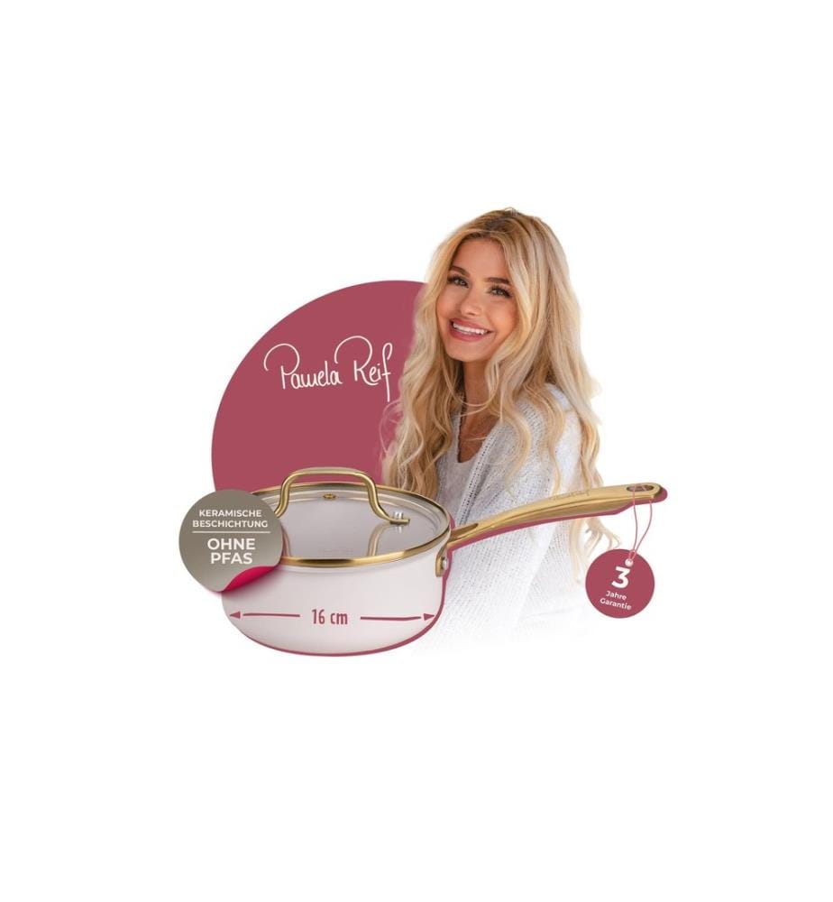 Fackelmann - Casserole avec manche Signature 16 cm, beige / or