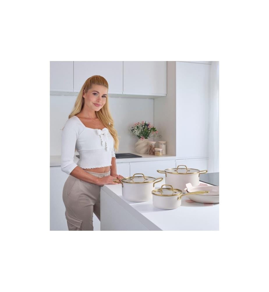 Fackelmann - Set de casseroles Signature, Beige / Or