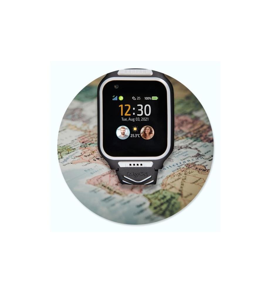 MyKi - Smartwatch Montre GPS pour enfants MyKi - 4 Noir/vert avec carte SIM