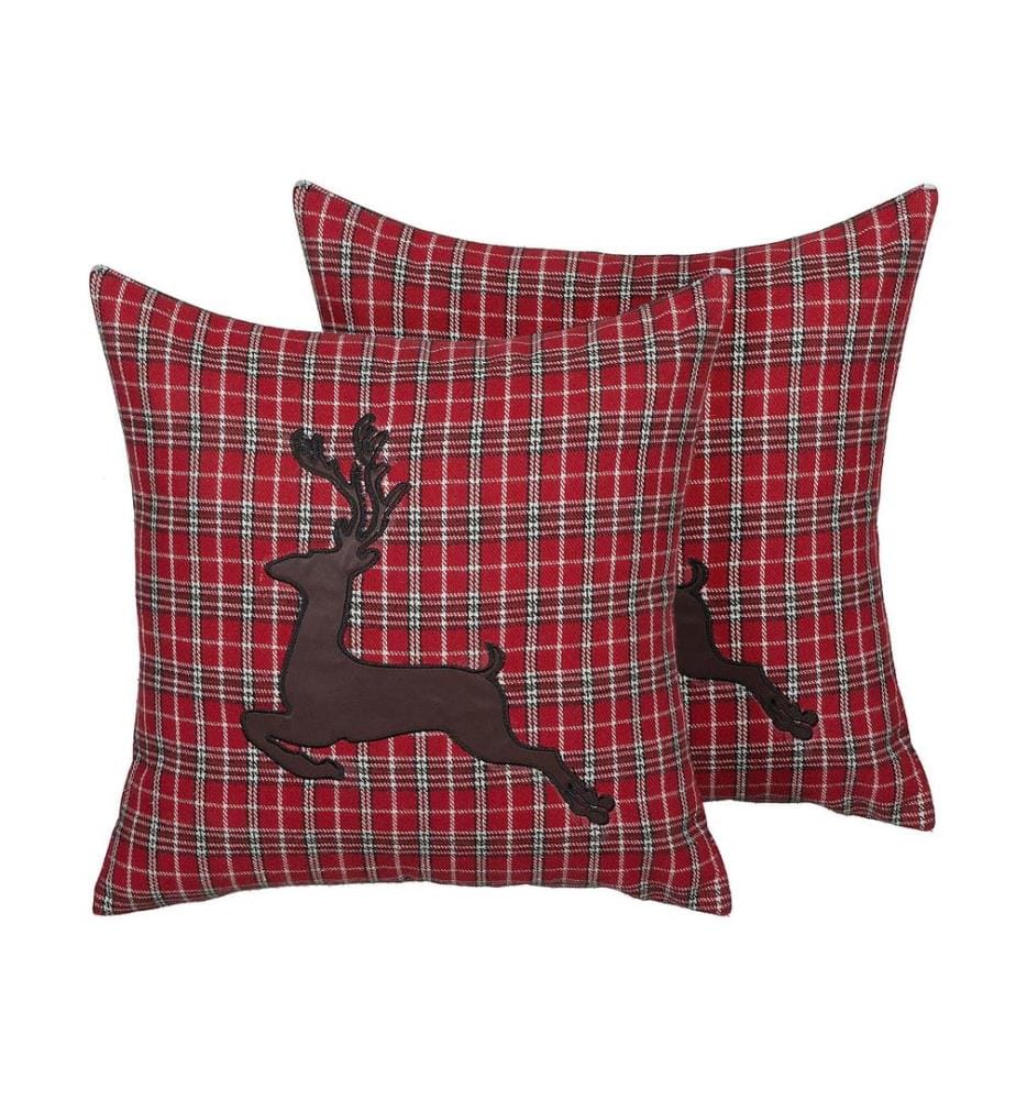 Set di 2 cuscini COMET 45 x 45 cm Rosso scuro Modello natalizio