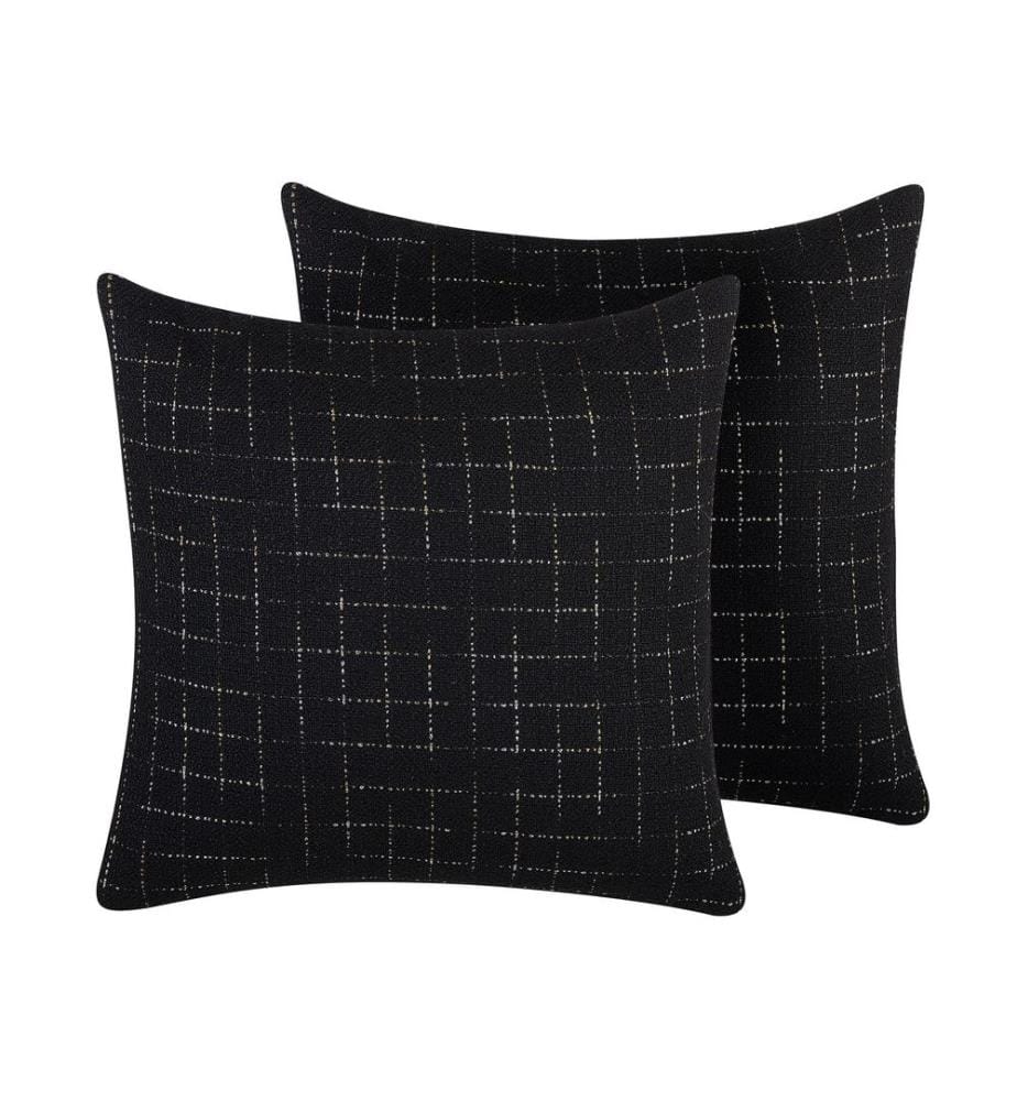 Dekokissen 2er Set BELLFLOWER 45 x 45 cm Schwarz Geometrisches Muster