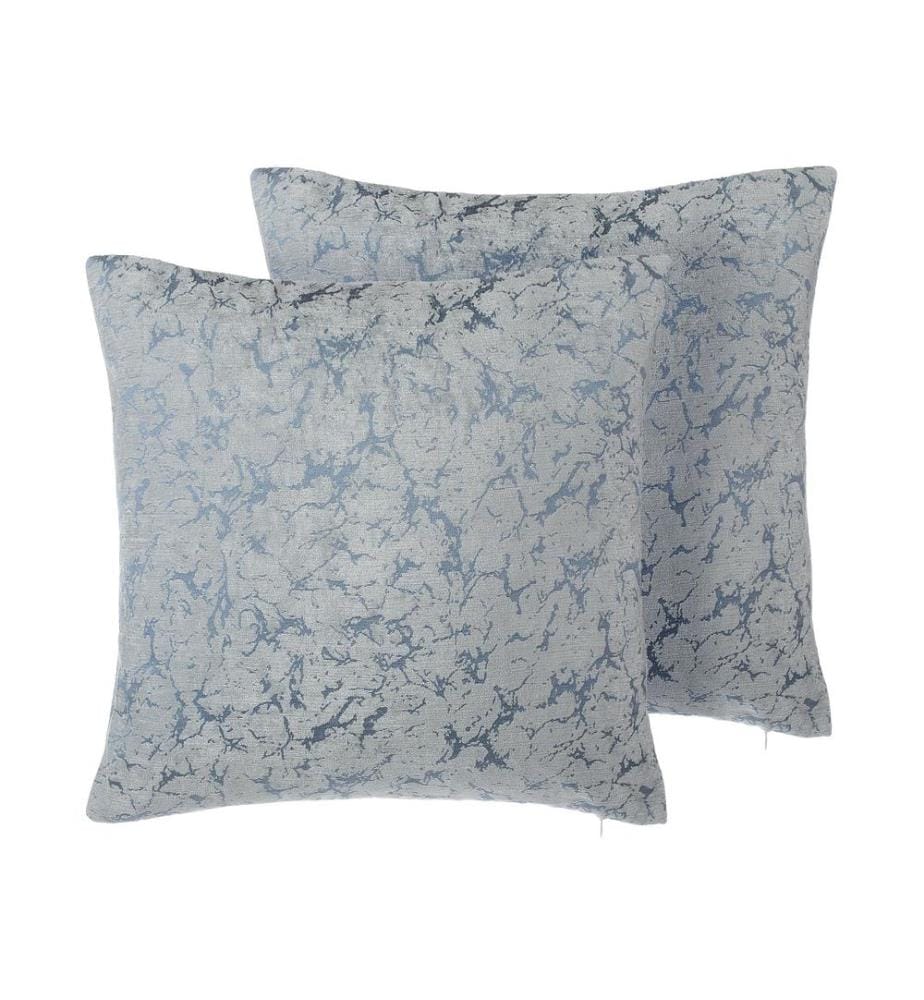 Dekokissen 2er Set WISTERIA 45 x 45 cm Hellgrau Ohne Muster