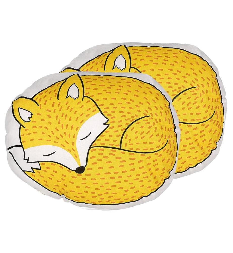 Lot de 2 coussins décoratifs DHANBAD Coton 50 x 40 cm Jaune Renard