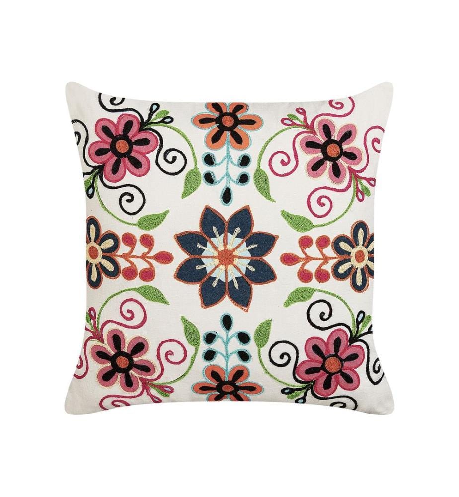 Dekokissen BAHRAICH Baumwolle 50 x 50 cm Bunt Blumenmuster