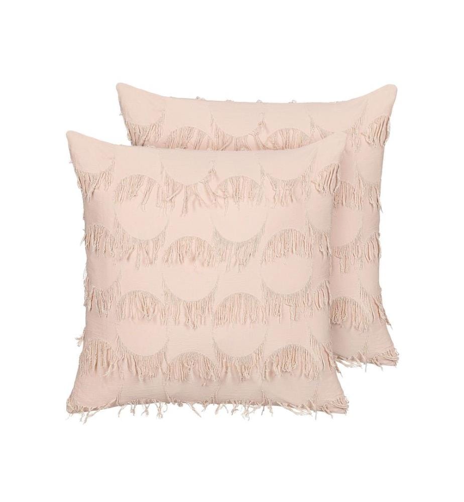 Dekokissen 2er Set AGASTACHE 45 x 45 cm Rosa Geometrisches Muster