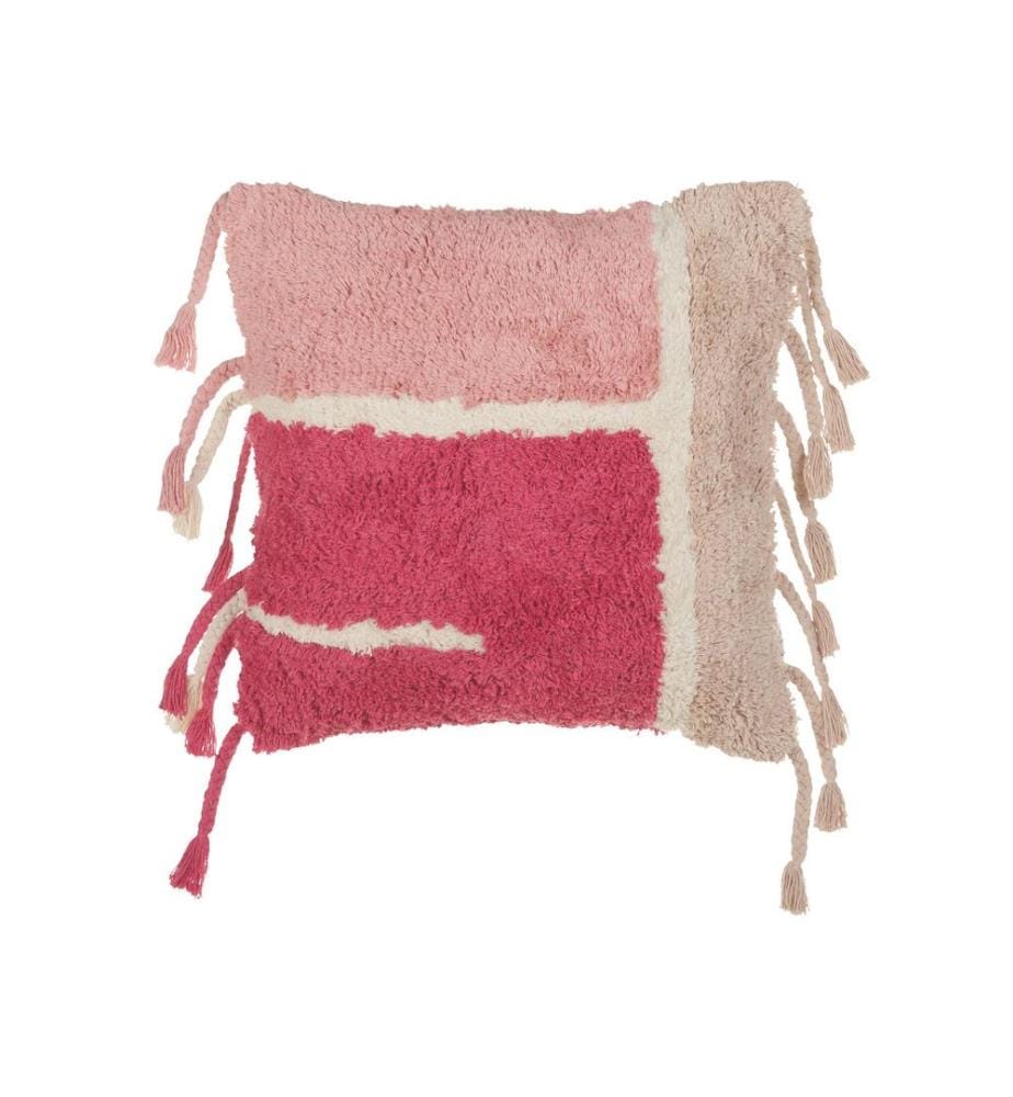 Dekokissen BISTORTA Baumwolle 45 x 45 cm Rosa Geometrisches Muster