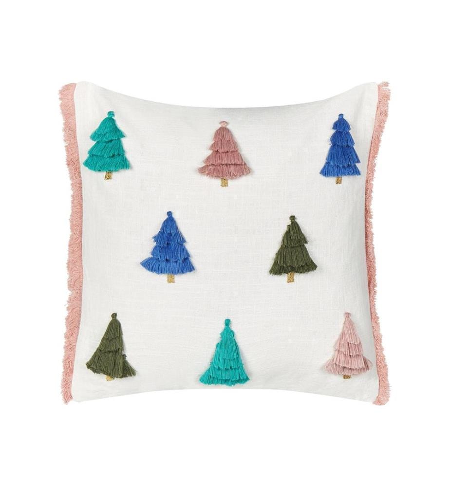 Dekokissen SKIMMIA Baumwolle 45 x 45 cm Weiss Weihnachtsmotiv