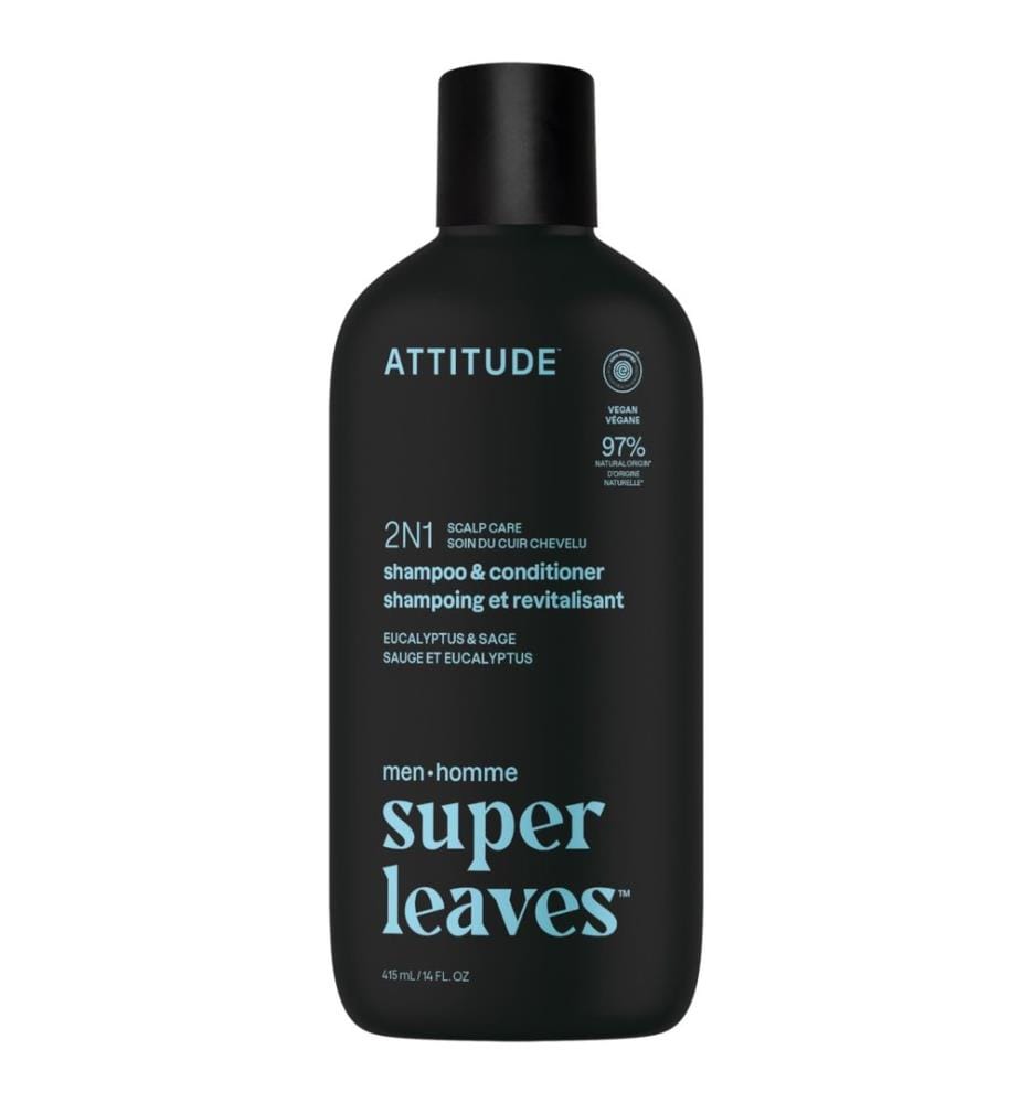 super leaves men 2in1 shampoo e balsamo per la cura del cuoio capelluto Eucalipto e salvia 415ml