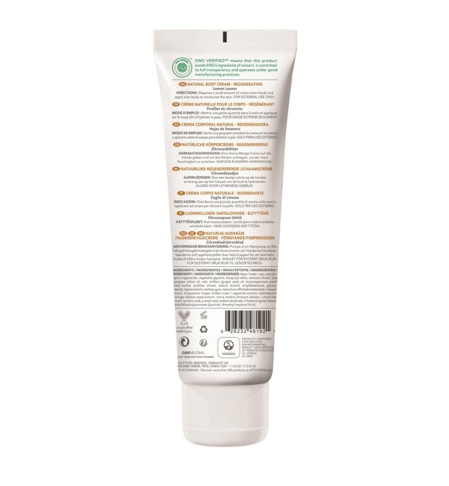 Superleaves Natürliche Körpercreme - regenerierend, 240 ml