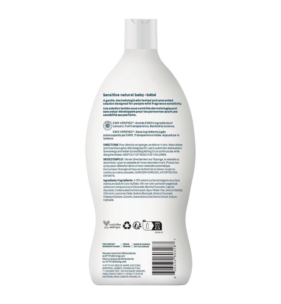 sensitive natural Unscented baby dishwashing liquid 700ml