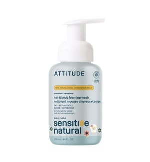 sensitive natural baby care 2in1 Unscented Foaming Hair & Body Cleanser 295ml
