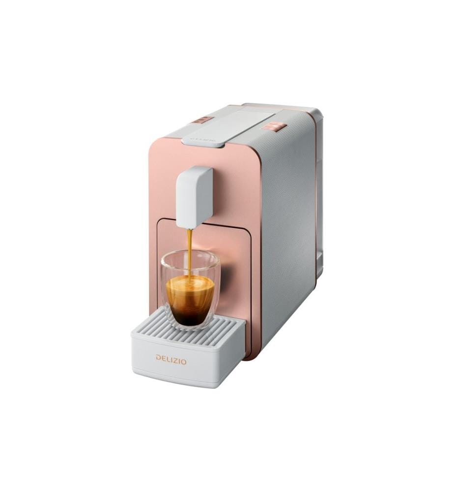 DELIZIO - Cafetière à capsules Viva Elegante Or rose/Blanc