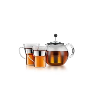 BODUM - Teebereiter Set Assam Verchromt, 1 l/0.35 l