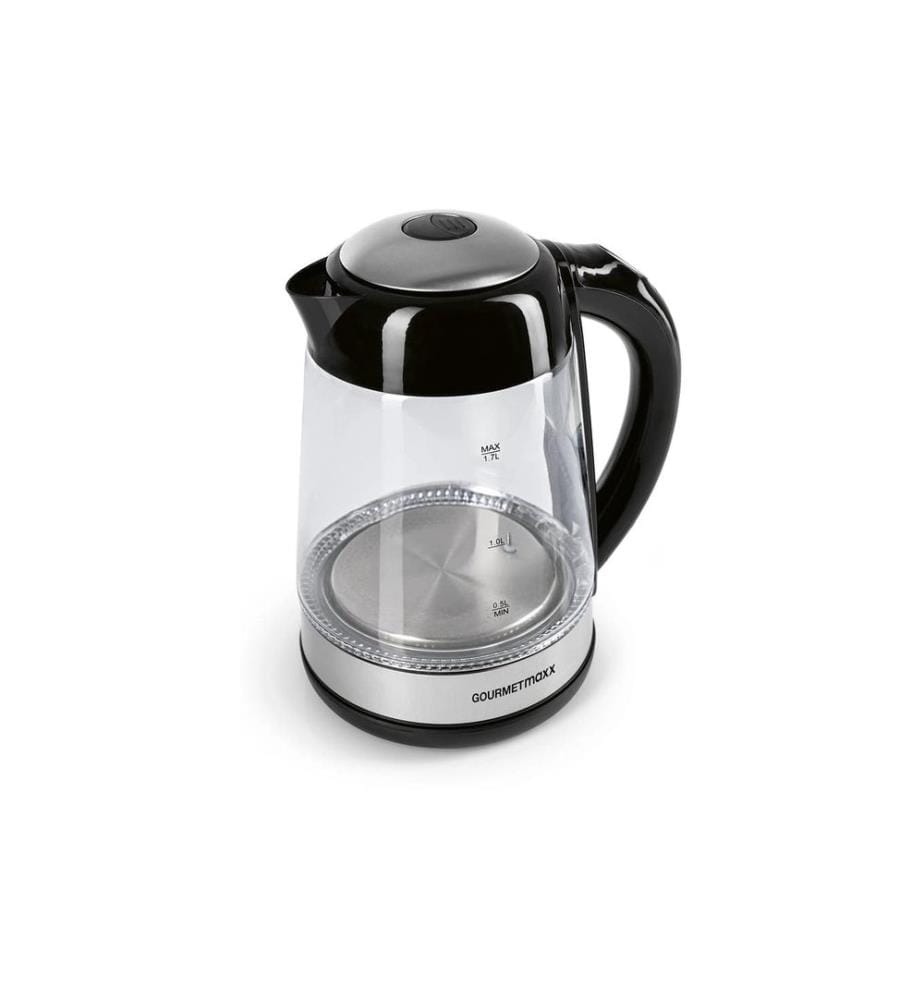 GOURMETMAXX - Bouilloire 1.7 l, Transparent/Noir