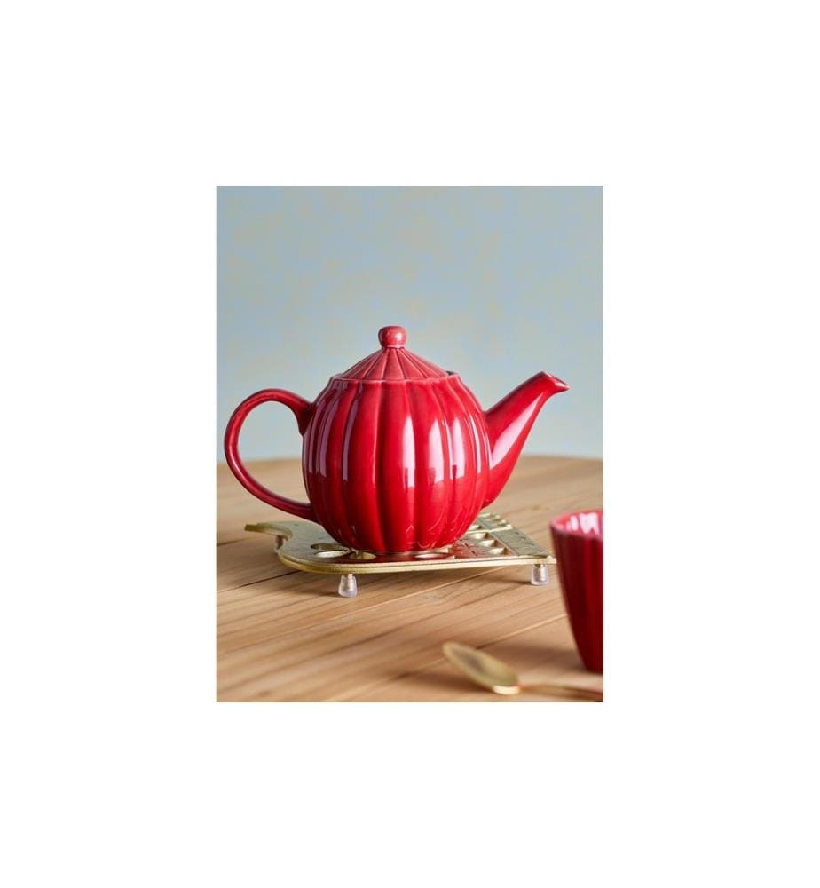 Bloomingville - Teekanne Latina, 1 l, Steingut, Rot