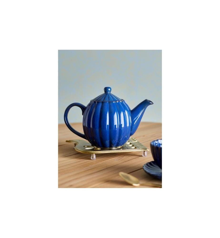 Bloomingville - Teekanne Latina, 1 l, Steingut, Blau