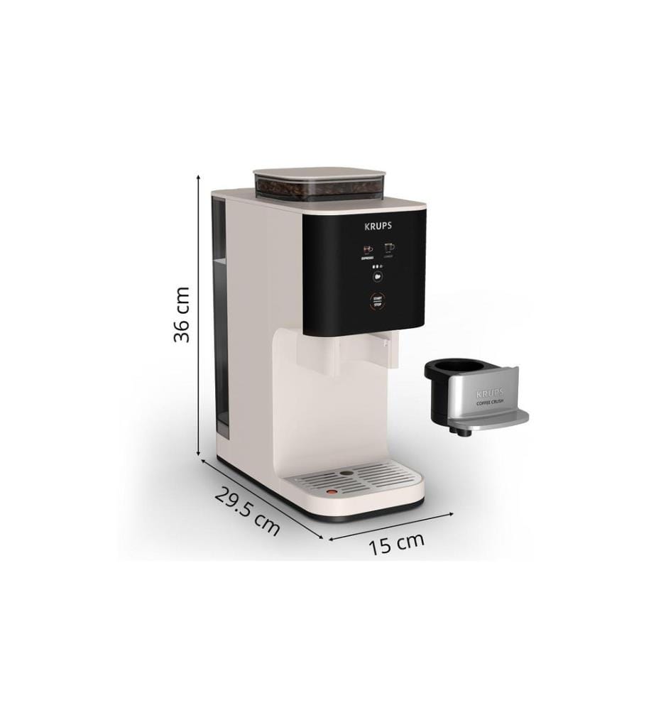 Krups - Machine à café automatique Coffee Crush SA4001CH Noir, Beige