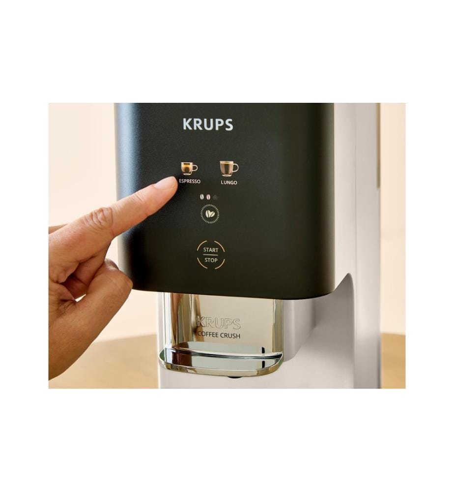 Krups - Machine à café automatique Coffee Crush SA4001CH Noir, Beige