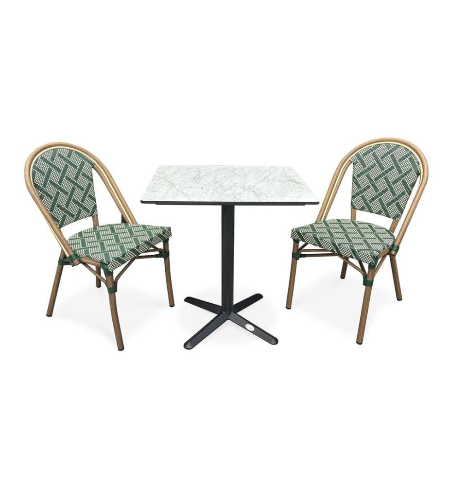 Bistro-Set Quadratisch 2-Sitzer - Grün