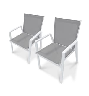 2er-Set Gartensessel Florida - Weiss