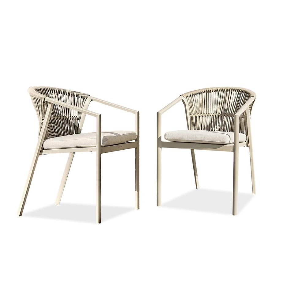 2er-Set Gartensessel Gambi - Grège