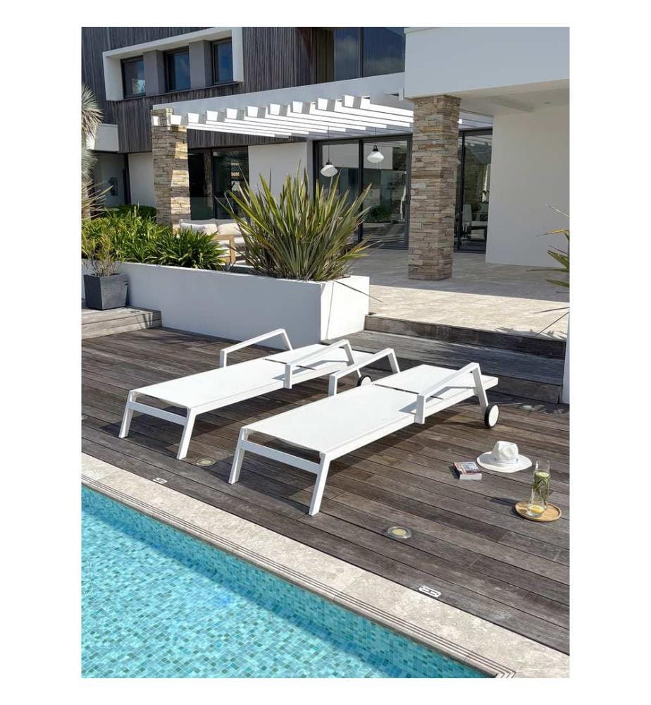 Set di 2 vasche prendisole Ibiza - Bianco