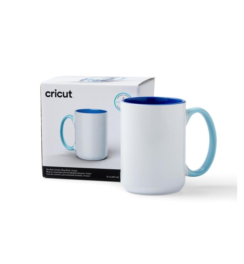 CRICUT - Tasse Infusible Ink Ocean 425 ml, blanc/bleu