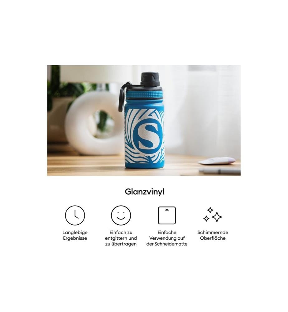 CRICUT - Vinylfolie Permanent Glanz 30.5 x 122 cm, 1 Stück, Schwarz