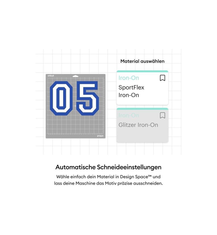 CRICUT - Aufbügelfolie Sportflex 30 x 61 cm, 1 Stück, Blau
