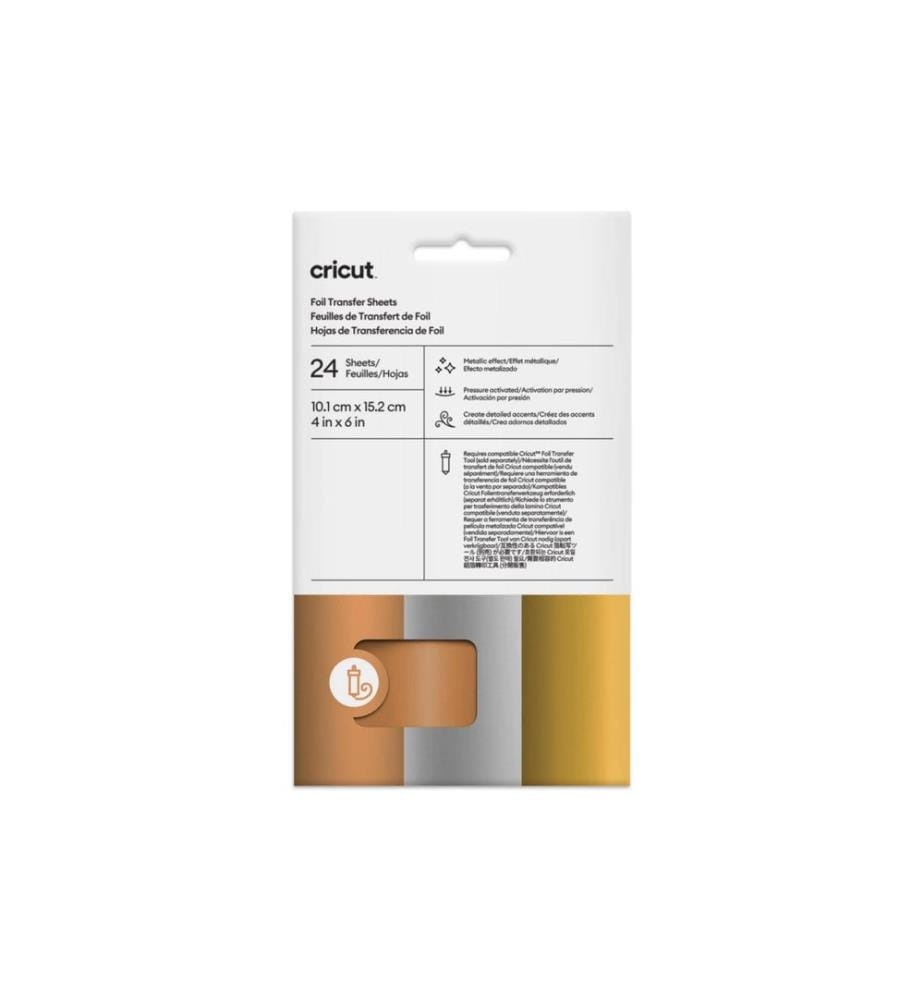 CRICUT - Film de transfert 10.1 x 15.2 cm, métallique, 24 feuilles