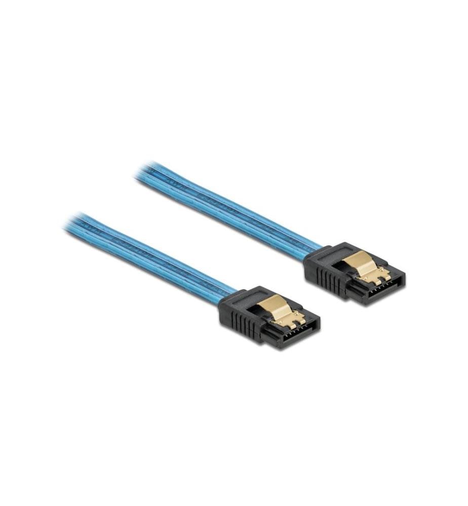DELOCK - SATA-Kabel UV Leuchteffekt blau 30 cm
