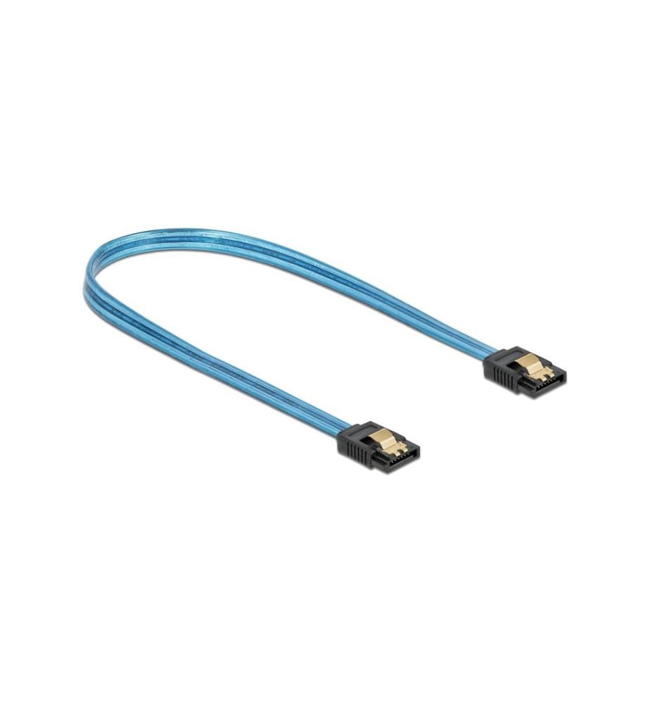 DELOCK - SATA-Kabel UV Leuchteffekt blau 70 cm
