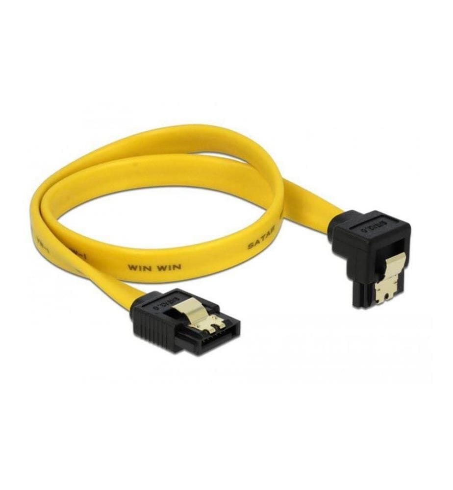 DELOCK - Câble SATA2 jaune, coudé, clip, 30 cm